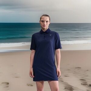 Nike Sportswear Women’s Size M Short-Sleeve Polo Dress. Navy. New with Tag